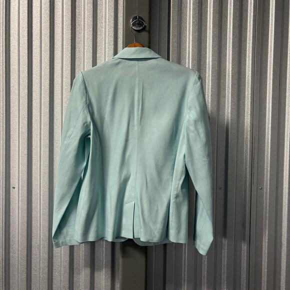J. Jill Love Linen Aqua Blazer Size M - Picture 2 of 9